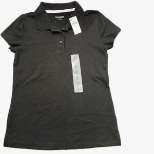 Old Navy Girl's Short Sleeve Basic Polo Shirt Sz Medium 8 Black New